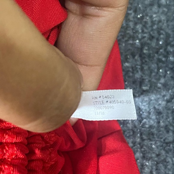 Athleta Tankini Top XS Radiant Red Side Scrunch V-Neck Athletic Swim - Picture 9 of 9